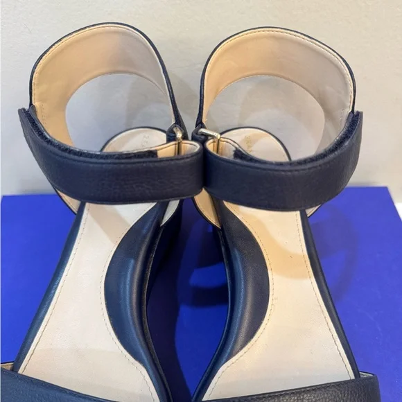 ❤️Cole Haan Navy Blue Platform Shoes Sz 7 - Picture 4 of 7